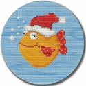 Orange Fish w/ Santa Hat