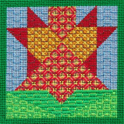 Overalls - Flower Quilt Block #7