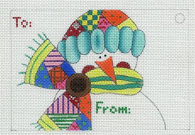 Patchwork Snowman Gift Tag
