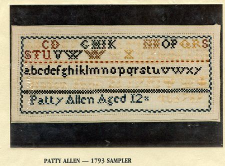 Patty Allen - 1793 Sampler