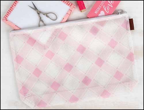 Peony Pink Plaid Project Bag