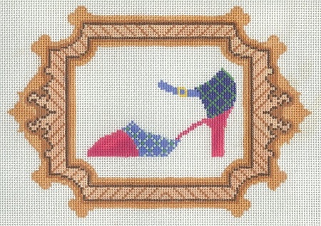 Pink and Purple Shoe Framed