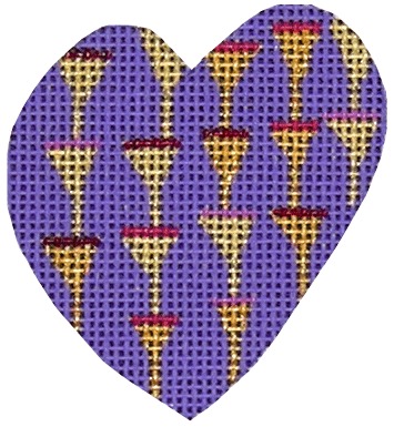 Purple Golf Tees Heart