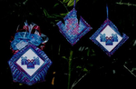 Purple Packages Biscornu and Fob Ornament