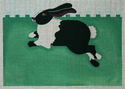 Rabbit in Fenced Yard w/ Stitch Guide