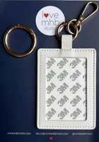 Rect. White Leather Charm