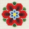 Red and Blue Geo Flower