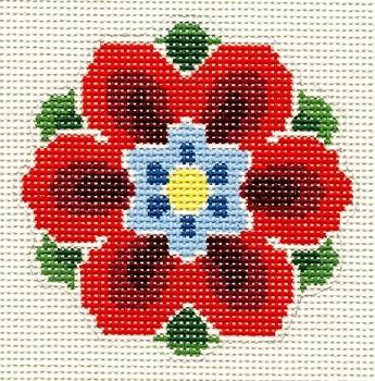 Red & Blue Geo Flower