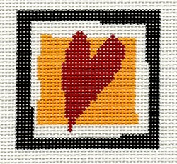 Red Heart on Orange