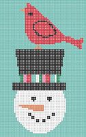 Red Scallop - Snowman w/ Cardinal
