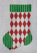 Red and White Diamond Mini Sock