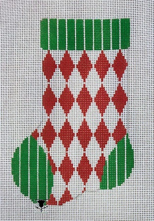 Red and White Diamond Mini Sock