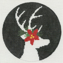 Reindeer and Poinsettia