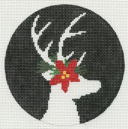 Reindeer and Poinsettia