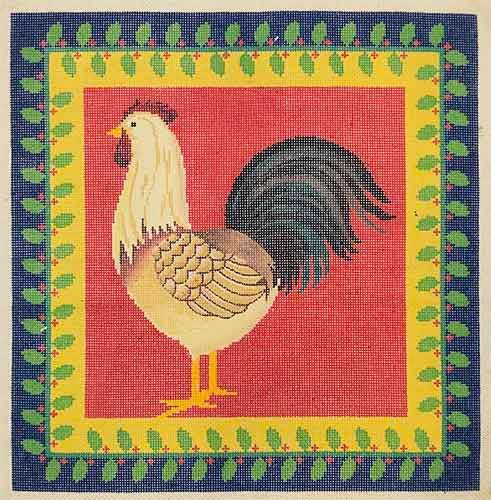 Rooster on Red