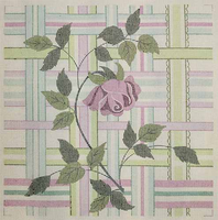 Rose on Woven Ribbons