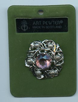 Round Thistle Brooch with Stone