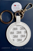Round White Leather Charm