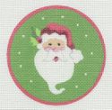 Santa Face on Green