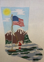 Santa Raising Flag Stocking