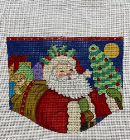 Santa, Tree, and Gifts