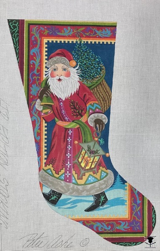 Santa with Lantern Stocking