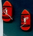 Set of Red Crayon Buttons