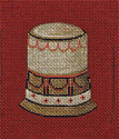 Silver Thimble on Red