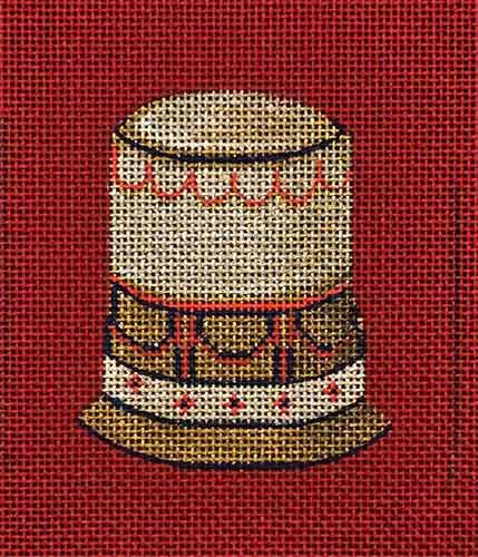 Silver Thimble on Red