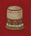 Silver Thimble on Red