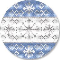Silver and White Snowflakes on Blue and White
