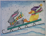 Sledding Bunny and Duck