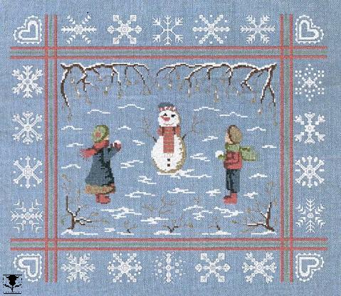 Snow Man and Snow Flakes