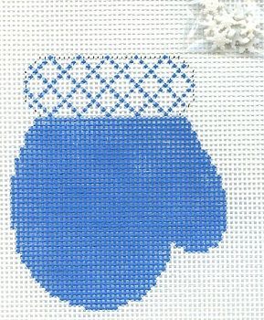 Snowflakes Blue Mitten