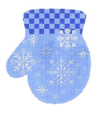 Snowflakes and Checks Mitten
