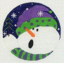 Snowman in Purple PolkaDot Hat