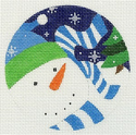 Snowman with Blue & White Scarf