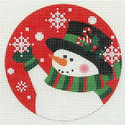 Snowman with CandyCane on Hat