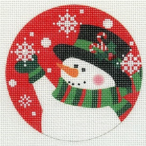 Snowman with CandyCane on Hat