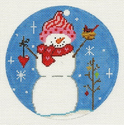 Snowman with Cardinal