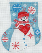 Snowman with Heart Mini-Sock