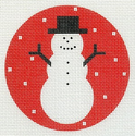 Snowman with Red Background