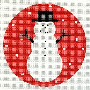 Snowman with Red Background