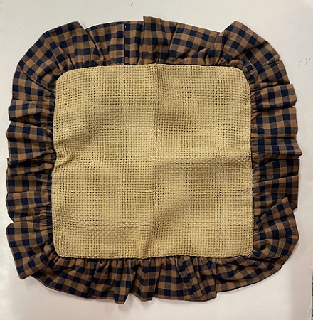 Square Blue/Tan Check - 7ct Sand