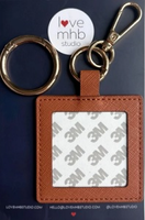 Square Cognac Leather Charm