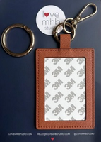 Rect. Cognac Leather Charm