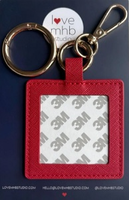 Square Red Leather Charm