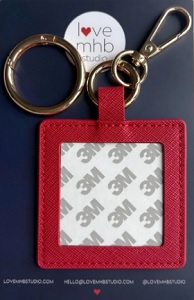Square Red Leather Charm