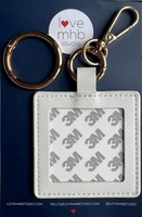 Square White Leather Charm