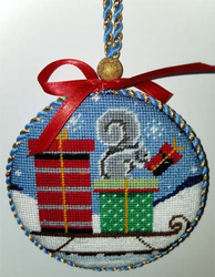 Squirrel and Gifts On Sled Ornament